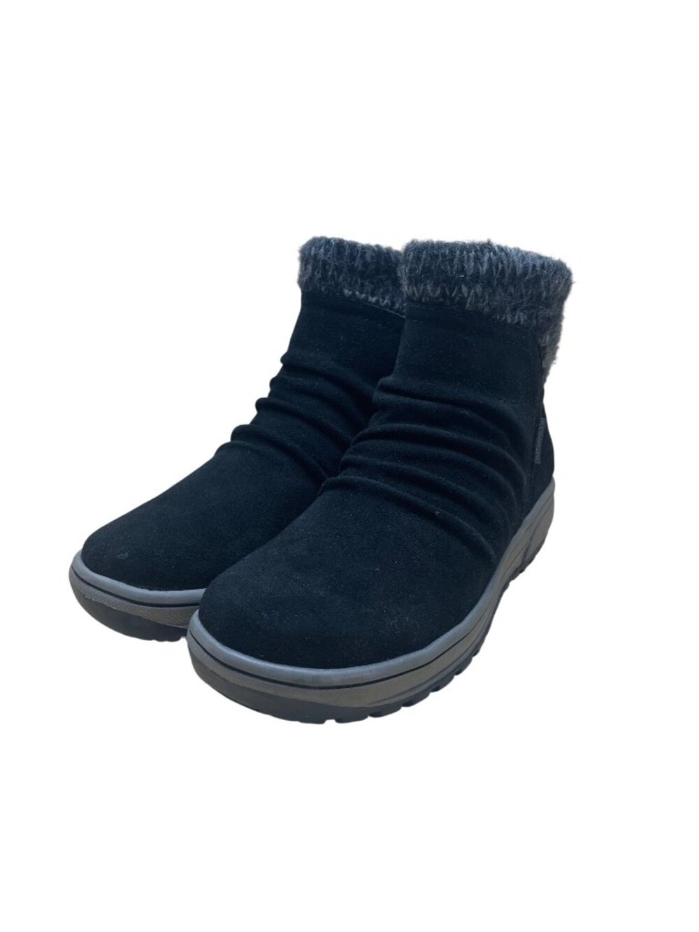 Baretraps Women’s Black Suede Knit Cuff  Waterproof Danna Ankle Boots Size 8.5M image 3